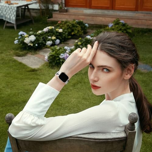 Witzon Floral Band Совместимый с ремешками Apple Watch для женщин 40 мм 41 мм 38 мм 42 мм 44 мм 45 мм 49 мм, Гравированный милый цветочный мягкий силиконовый инкрустированный нарядный ремешок для iWatch серии 9 8 7 6 5 4 3 2 1 SE Ultra - 41