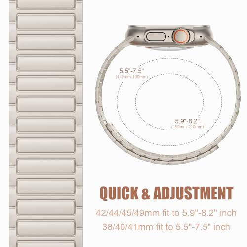 Witzon Magnetic Band Compatible with Apple Watch 45mm for Men 44mm 42mm 41mm 40mm 38mm 49mm Bands Women, Sport Silicone Strap Strong Magnet Link Wristband for iWatch Series 9 8 7 6 5 4 3 1 SE Ultra 2 - 5