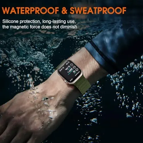 Witzon Magnetic Band Compatible with Apple Watch 45mm for Men 46mm 44mm 42mm 41mm 40mm 38mm 49mm Bands, Sport Silicone Strap Strong Magnet Link Wristband for iWatch Series 10 9 8 7 6 5 4 3 SE Ultra 2 - 5