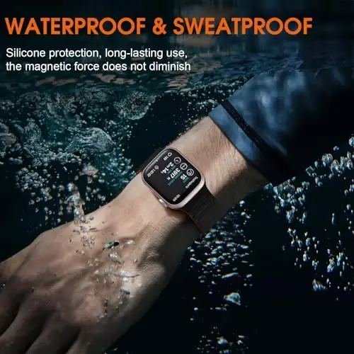 Witzon magnitli tasmasi Apple Watch 45mm erkaklar uchun 46mm 44mm 42mm 41mm 40mm 38mm 49mm tasmalar, sport silikon tasma kuchli magnit bog'ich iWatch Series 10 9 8 7 6 5 4 3 SE Ultra 2 uchun - 5
