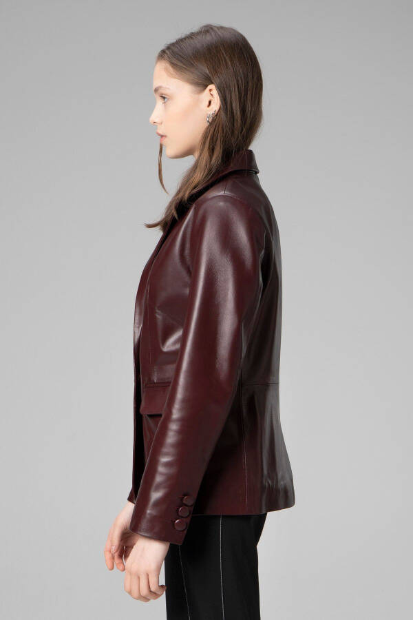 Wm011 Genuine Leather Women's Blazer Jacket - 9