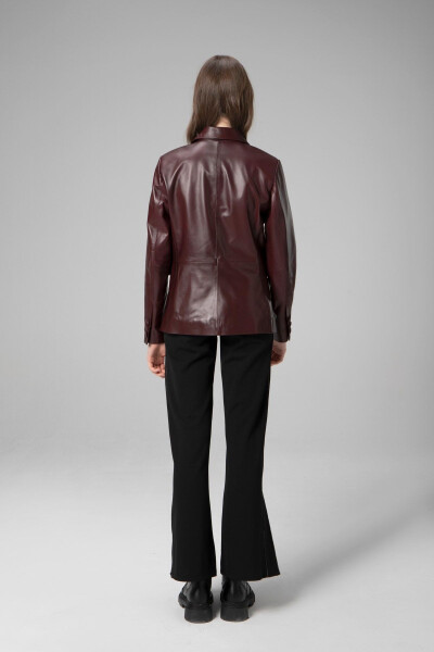 Wm011 Genuine Leather Women's Blazer Jacket - 10