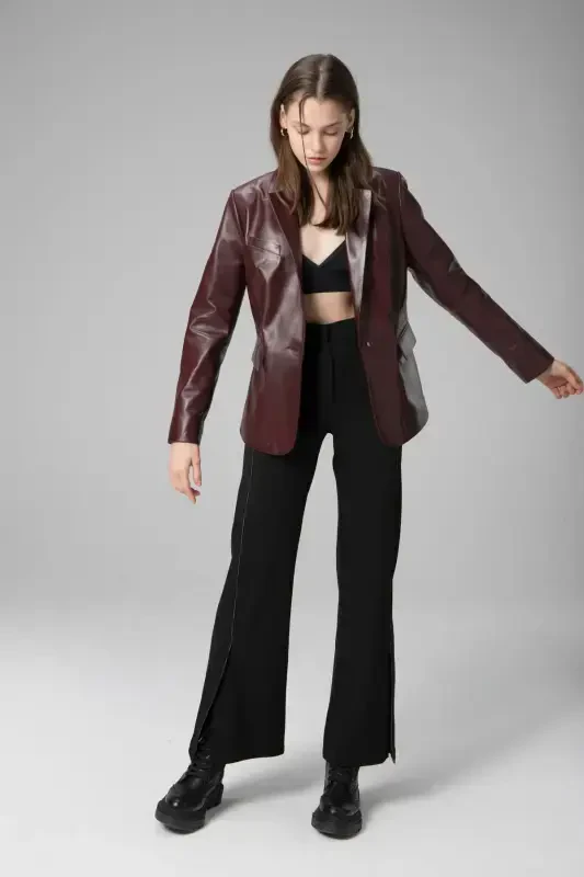 Wm011 Genuine Leather Women's Blazer Jacket - 4