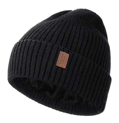 Wmcaps Erkaklar Ayollar uchun issiq shapka, Fleece bilan qoplangan shapka, issiq qishki shapkalar, uniseks moda trikotaj manjetli shapka - 1