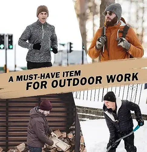 Wmcaps Erkaklar Ayollar uchun issiq shapka, jun bilan qoplangan shapka Issiq qishki shapkalar Unisex moda trikotaj manjetli shapka - 5