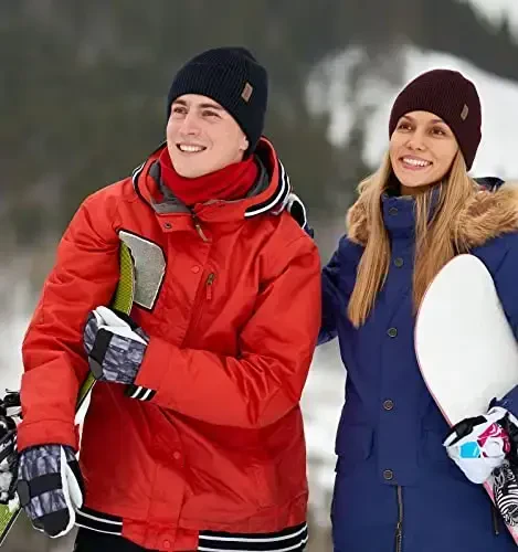 Wmcaps Erkaklar Ayollar uchun Qishki Shapka, Fleece Astarlı Yumshoq Issiq Trikotaj Shlyapa, Chang'i Paypoqlari Mansetli Shapka - 6