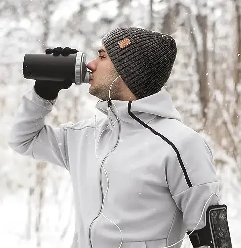 Wmcaps Erkaklar va ayollar uchun issiq shapka, jun bilan qoplangan shapka, issiq qishki shapkalar, unisex moda trikotaj manjetli shapka - 5