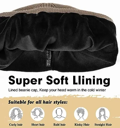 Wmcaps Erkаklаr vа Ayollar uchun qishki shapka, Fleece astarli yumshoq issiq trikotaj shapka Ski Stocking манжетли shapka - 2