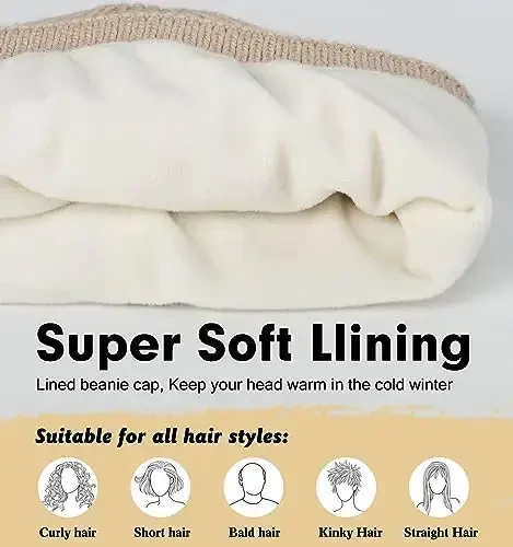 Wmcaps Erkaklar va ayollar uchun qishki shapka, Fleece bilan qoplangan shapka Yumshoq iliq trikotaj shlyapa chang'i paypoqlari Manjetli shapka - WMCAPS (1)