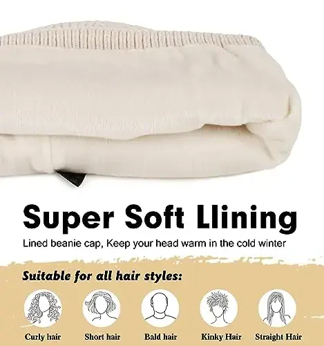 Wmcaps Erkaklar va ayollar uchun qishki shapka, Fleece bilan qoplangan yumshoq issiq trikotaj shapka, chang'i paypoqlari manjetli shapka - 2