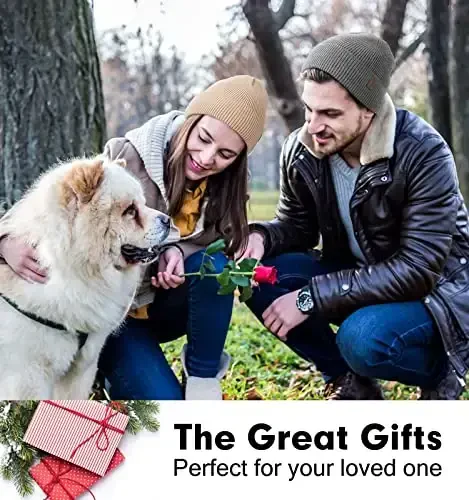 Wmcaps erkaklar va ayollar uchun qishki shapka, junli ichki shapka, yumshoq iliq trikotaj shapka, chang'i paypoqlari manjetli shapka - 6