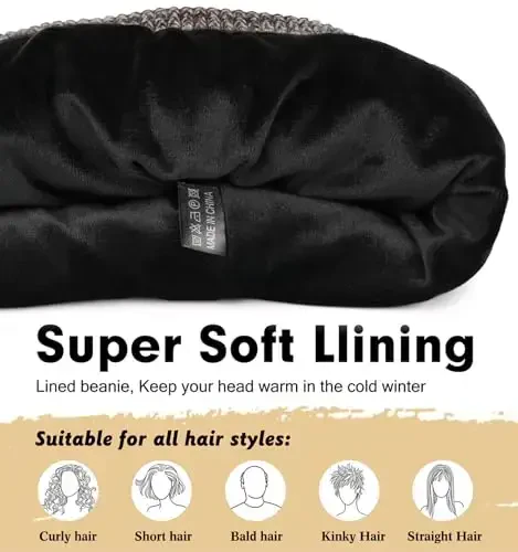 Wmcaps erkaklar va ayollar uchun qishki shapka, junli ichki shapka yumshoq issiq trikotaj shapka chang'i paypoq manjetli shapka - 3