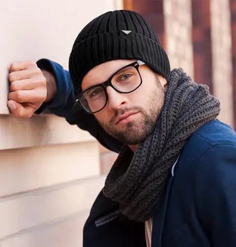 Wmcaps Erkaklar va ayollar uchun qishki trikotaj shapkalar, Fleece astarli shapka issiq paypoqli shapka Yumshoq issiq chang'i shapkalari Unisex - 4