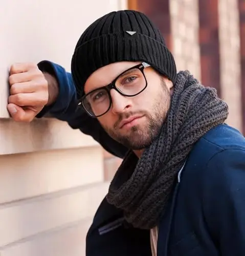 Wmcaps Erkaklar va ayollar uchun qishki trikotaj shapkalar, Fleece astarli shapka, issiq paypoqli shapka, yumshoq issiq chang'i shapkalari Unisex - 4