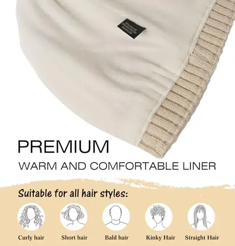 Wmcaps Winter Beanie Knitted Hats for Men Women, Fleece Lined Beanie Warm Stocking Cap Soft Warm Ski Hats Unisex - WMCAPS (1)