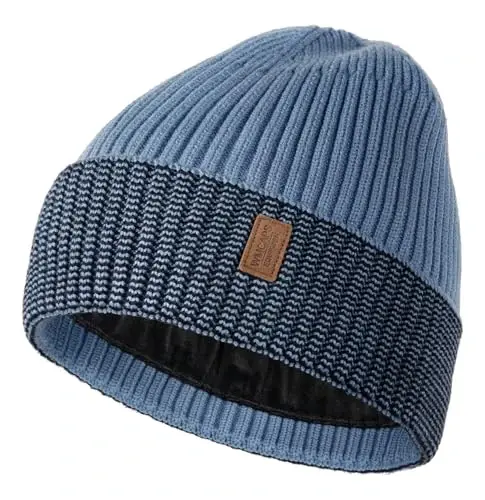Wmcaps Warm Beanie for Men Women, Fleece Lined Beanie Warm Winter Caps Unisex Fashion Knit Cuffed Cap - 1