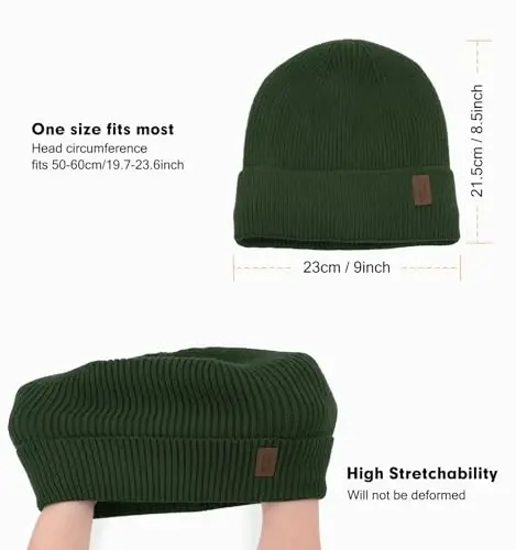 Wmcaps Winter Beanie for Men Women, Fleece Lined Beanie Soft Warm Knit Hat Ski Stocking Cuffed Cap - 3