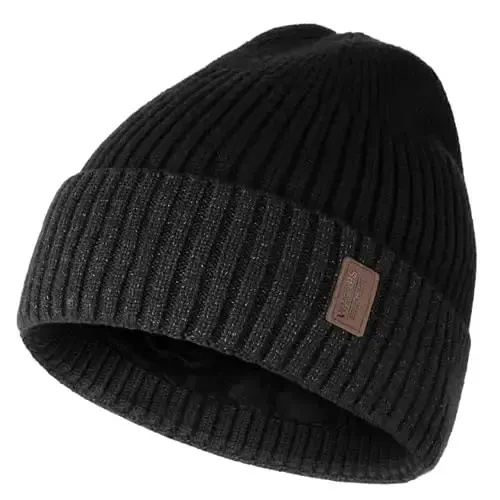 Wmcaps Warm Beanie for Men Women, Fleece Lined Beanie Warm Winter Caps Unisex Fashion Knit Cuffed Cap - WMCAPS