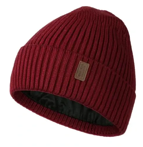 Wmcaps Warm Beanie for Men Women, Fleece Lined Beanie Warm Winter Caps Unisex Fashion Knit Cuffed Cap - 1