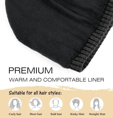 Wmcaps Winter Beanie Knitted Hats for Men Women, Fleece Lined Beanie Warm Stocking Cap Soft Warm Ski Hats Unisex - 2