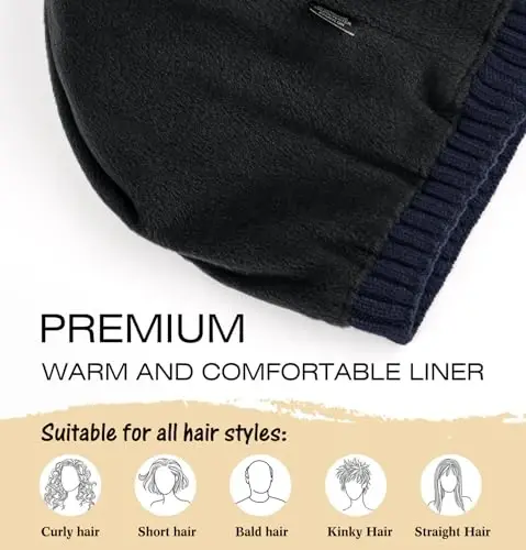 Wmcaps Winter Beanie Knitted Hats for Men Women, Fleece Lined Beanie Warm Stocking Cap Soft Warm Ski Hats Unisex - WMCAPS (1)