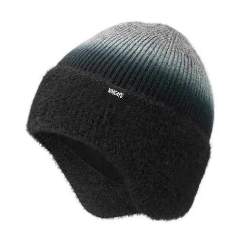 Wmcaps Мужская и женская зимняя флисовая шапка-бини с наушниками, теплая термошапка для активного отдыха, вязаная шапка - 1