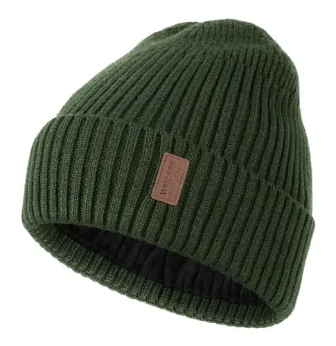 Wmcaps Warm Beanie for Men Women, Fleece Lined Beanie Warm Winter Caps Unisex Fashion Knit Cuffed Cap 