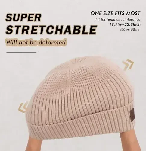 Wmcaps Warm Beanie for Men Women, Fleece Lined Beanie Warm Winter Caps Unisex Fashion Knit Cuffed Cap - 3