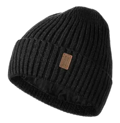 Wmcaps Warm Beanie for Men Women, Fleece Lined Beanie Warm Winter Caps Unisex Fashion Knit Cuffed Cap - 1