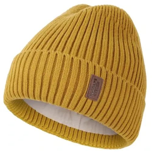 Wmcaps Warm Beanie for Men Women, Fleece Lined Beanie Warm Winter Caps Unisex Fashion Knit Cuffed Cap 