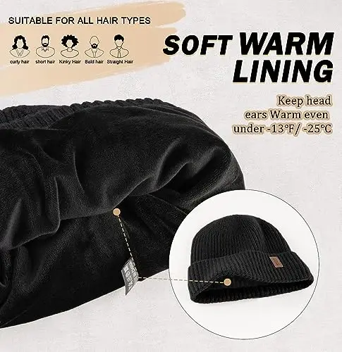 Wmcaps Warm Beanie for Men Women, Fleece Lined Beanie Warm Winter Caps Unisex Fashion Knit Cuffed Cap - WMCAPS (1)