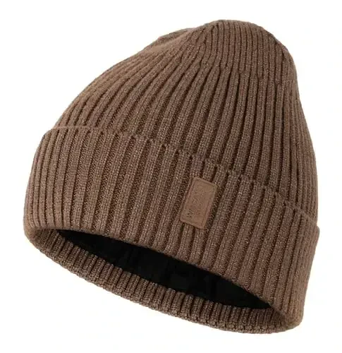 Wmcaps Warm Beanie for Men Women, Fleece Lined Beanie Warm Winter Caps Unisex Fashion Knit Cuffed Cap - 1