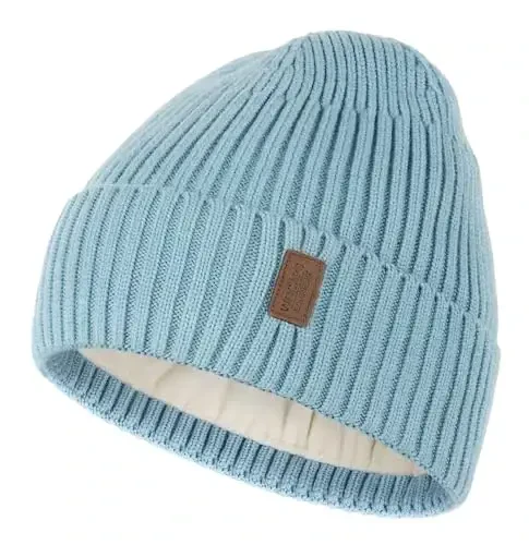 Wmcaps Warm Beanie for Men Women, Fleece Lined Beanie Warm Winter Caps Unisex Fashion Knit Cuffed Cap 
