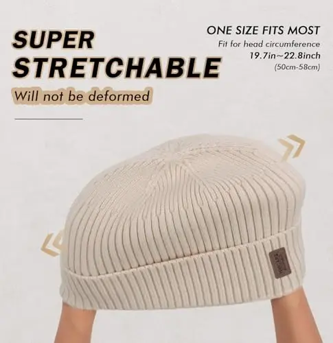 Wmcaps Warm Beanie for Men Women, Fleece Lined Beanie Warm Winter Caps Unisex Fashion Knit Cuffed Cap - 3