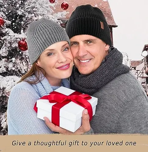 Wmcaps Warm Beanie for Men Women, Fleece Lined Beanie Warm Winter Caps Unisex Fashion Knit Cuffed Cap - 5