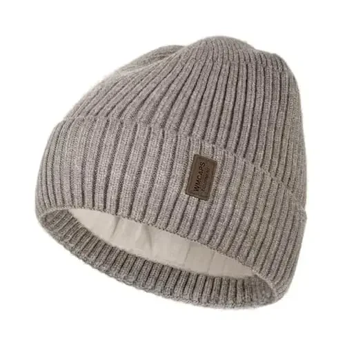 Wmcaps Warm Beanie for Men Women, Fleece Lined Beanie Warm Winter Caps Unisex Fashion Knit Cuffed Cap - 1