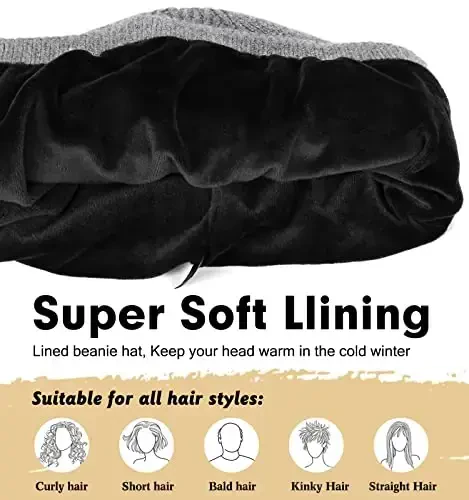 Wmcaps Winter Beanie for Men Women, Fleece Lined Beanie Soft Warm Knit Hat Ski Stocking Cuffed Cap - 3