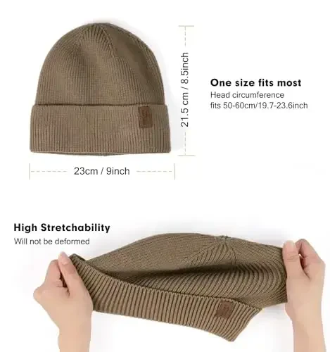 Wmcaps Winter Beanie for Men Women, Fleece Lined Beanie Soft Warm Knit Hat Ski Stocking Cuffed Cap - 3