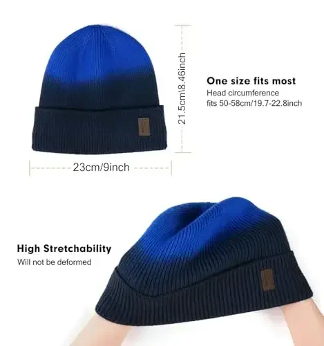 Wmcaps Winter Beanie for Men Women, Fleece Lined Beanie Soft Warm Knit Hat Ski Stocking Cuffed Cap - 3