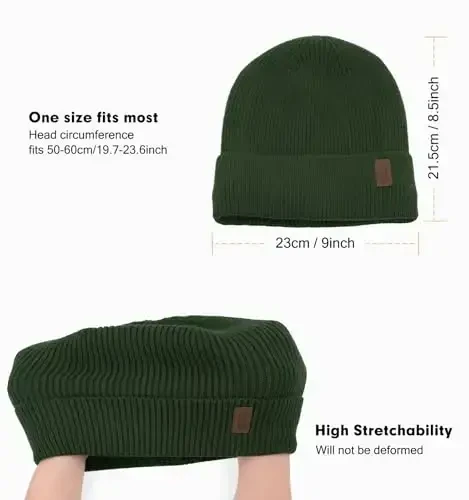 Wmcaps Winter Beanie for Men Women, Fleece Lined Beanie Soft Warm Knit Hat Ski Stocking Cuffed Cap - 3
