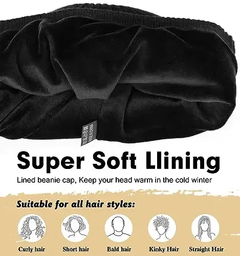 Wmcaps Winter Beanie for Men Women, Fleece Lined Beanie Soft Warm Knit Hat Ski Stocking Cuffed Cap - 2