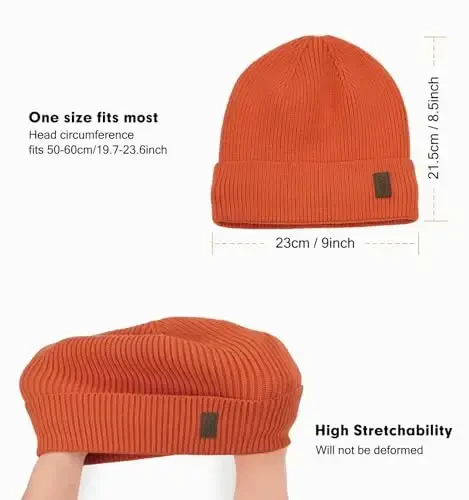 Wmcaps Winter Beanie for Men Women, Fleece Lined Beanie Soft Warm Knit Hat Ski Stocking Cuffed Cap - 3