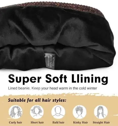 Wmcaps Winter Beanie for Men Women, Fleece Lined Beanie Soft Warm Knit Hat Ski Stocking Cuffed Cap - 2