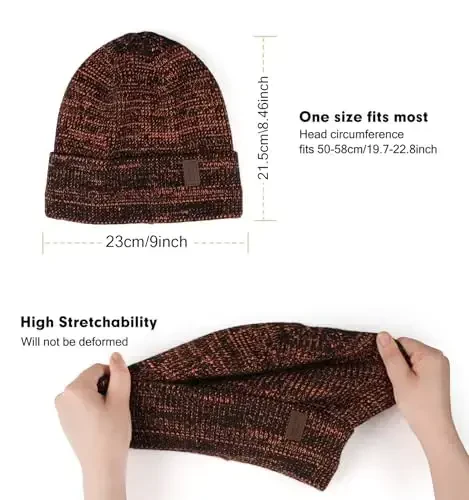 Wmcaps Winter Beanie for Men Women, Fleece Lined Beanie Soft Warm Knit Hat Ski Stocking Cuffed Cap - 3