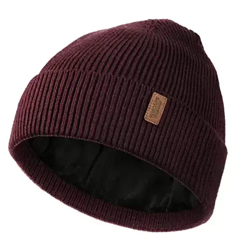 Wmcaps Winter Beanie for Men Women, Fleece Lined Beanie Soft Warm Knit Hat Ski Stocking Cuffed Cap 