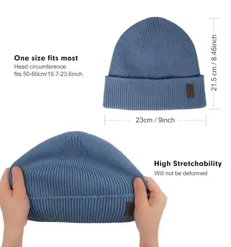 Wmcaps Winter Beanie for Men Women, Fleece Lined Beanie Soft Warm Knit Hat Ski Stocking Cuffed Cap - 2