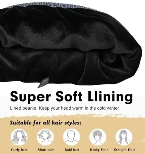 Wmcaps Winter Beanie for Men Women, Fleece Lined Beanie Soft Warm Knit Hat Ski Stocking Cuffed Cap - 3