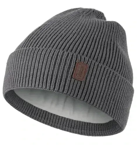 Wmcaps Winter Beanie for Men Women, Fleece Lined Beanie Soft Warm Knit Hat Ski Stocking Cuffed Cap - 1