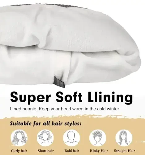 Wmcaps Winter Beanie for Men Women, Fleece Lined Beanie Soft Warm Knit Hat Ski Stocking Cuffed Cap - 3