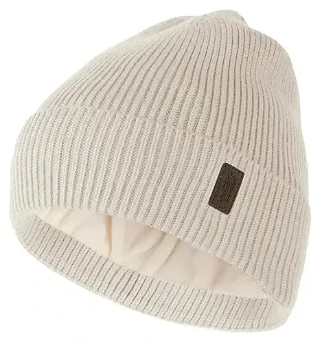 Wmcaps Winter Beanie for Men Women, Fleece Lined Beanie Soft Warm Knit Hat Ski Stocking Cuffed Cap - 1
